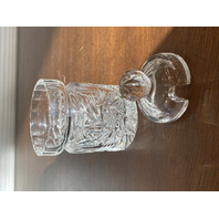 STUNNING VTG Cut Crystal PINWHEEL Pattern Mustard/Condiment Jar W/Lid 4.5"H