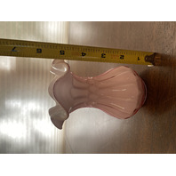 BEAUTIFUL VTG FENTON Dusty Rose Pink Overlay FLUTE & DOT Cased Glass Vase 5.25"H