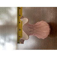 BEAUTIFUL VTG FENTON Dusty Rose Pink Overlay FLUTE & DOT Cased Glass Vase 5.25"H