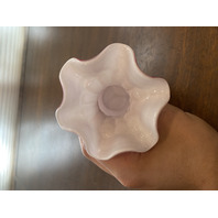 BEAUTIFUL VTG FENTON Dusty Rose Pink Overlay FLUTE & DOT Cased Glass Vase 5.25"H