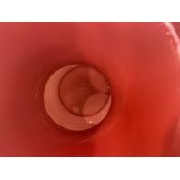 BEAUTIFUL VTG FENTON Milk Glass Peach Blow Ruffle Rim Silver Crest Vase 9"H