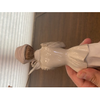 VINTAGE PUCCI Woman With Umbrella Art Sculpture/Figure W/Wood Base SIGNED 11.25"