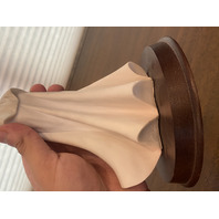 VINTAGE PUCCI Woman With Umbrella Art Sculpture/Figure W/Wood Base SIGNED 11.25"