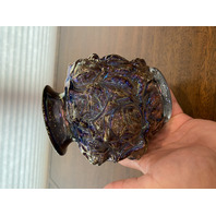 BEAUTIFUL VTG Imperial Glass LA BELLA ROSE Smoke Iridescent Glass Vase 6"H