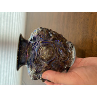 BEAUTIFUL VTG Imperial Glass LA BELLA ROSE Smoke Iridescent Glass Vase 6"H