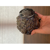 BEAUTIFUL VTG Imperial Glass LA BELLA ROSE Smoke Iridescent Glass Vase 6"H