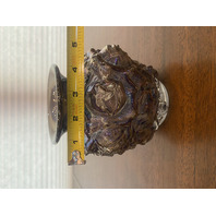 BEAUTIFUL VTG Imperial Glass LA BELLA ROSE Smoke Iridescent Glass Vase 6"H