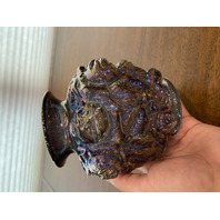 BEAUTIFUL VTG Imperial Glass LA BELLA ROSE Smoke Iridescent Glass Vase 6"H