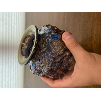 BEAUTIFUL VTG Imperial Glass LA BELLA ROSE Smoke Iridescent Glass Vase 6"H