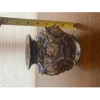 BEAUTIFUL VTG Imperial Glass LA BELLA ROSE Smoke Iridescent Glass Vase 6"H