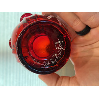 SET(2) BEAUTIFUL FENTON HAND PAINTED Red Candy Cane Rose Bowl Vases SIGNED 3.5"H