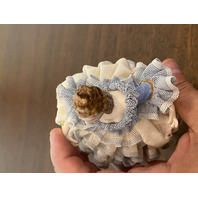 BEAUTIFUL VTG MZ IRELAND DRESDEN Laced Porcelain Elegant Lady Figurine 5.5"H