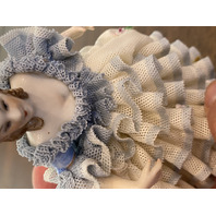 BEAUTIFUL VTG MZ IRELAND DRESDEN Laced Porcelain Elegant Lady Figurine 5.5"H