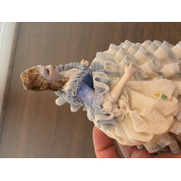 BEAUTIFUL VTG MZ IRELAND DRESDEN Laced Porcelain Elegant Lady Figurine 5.5"H