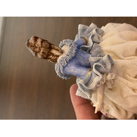 BEAUTIFUL VTG MZ IRELAND DRESDEN Laced Porcelain Elegant Lady Figurine 5.5"H