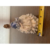 BEAUTIFUL VTG MZ IRELAND DRESDEN Laced Porcelain Elegant Lady Figurine 5.5"H