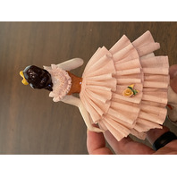 ANTIQUE DRESDEN Laced Porcelain Pink Dress Elegant Lady Figurine 6.25"H GERMANY