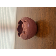 VTG VAN BRIGGLE Mulberry PHILODENDRON Leaf Art Pottery Rose Bowl Vase 4"H SIGNED