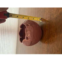 VTG VAN BRIGGLE Mulberry PHILODENDRON Leaf Art Pottery Rose Bowl Vase 4"H SIGNED