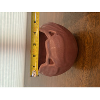 VTG VAN BRIGGLE Mulberry PHILODENDRON Leaf Art Pottery Rose Bowl Vase 4"H SIGNED