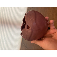 VTG VAN BRIGGLE Mulberry PHILODENDRON Leaf Art Pottery Rose Bowl Vase 4"H SIGNED