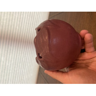 VTG VAN BRIGGLE Mulberry PHILODENDRON Leaf Art Pottery Rose Bowl Vase 4"H SIGNED