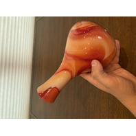 STUNNING VTG CARLO MORETTI? Multicolored Blended Pattern Art Glass Vase 8.75"H