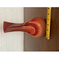 STUNNING VTG CARLO MORETTI? Multicolored Blended Pattern Art Glass Vase 8.75"H