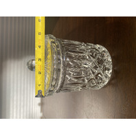STUNNING VTG Crystal Diamond Pattern HEAVY Lidded Biscuit Jar 6.75"H