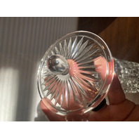 STUNNING VTG Crystal Diamond Pattern HEAVY Lidded Biscuit Jar 6.75"H