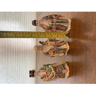 BEAUTIFUL SET(3) VTG FU LU SHOU HAND PAINTED Chinese Gods Resin Figurines