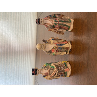 BEAUTIFUL SET(3) VTG FU LU SHOU HAND PAINTED Chinese Gods Resin Figurines