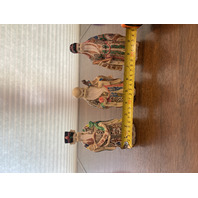 BEAUTIFUL SET(3) VTG FU LU SHOU HAND PAINTED Chinese Gods Resin Figurines