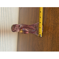 BEAUTIFUL Pink Iridescent Art Glass Angel Figurine W/Gold Butterfly & LABEL 6"H