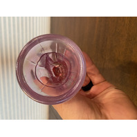 BEAUTIFUL Pink Iridescent Art Glass Angel Figurine W/Gold Butterfly & LABEL 6"H