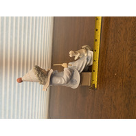 VTG MARIANNES PORCELAIN Clown W/Dog Glossy Porcelain Figurine 7.5"H