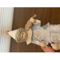 VTG MARIANNES PORCELAIN Clown W/Dog Glossy Porcelain Figurine 7.5"H