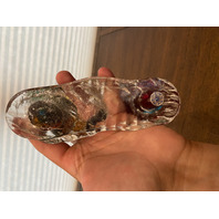 STUNNING MURANO Multicolored Two Fish On Pedestal Glass Sculpture W/LABEL 8.25"H