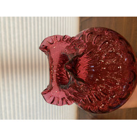 STUNNING LARGE/WIDE VTG FENTON Cranberry Dot Optic Art Glass Vase 11.25"H