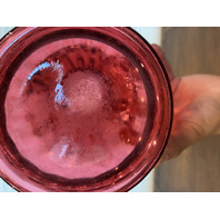 STUNNING LARGE/WIDE VTG FENTON Cranberry Dot Optic Art Glass Vase 11.25"H