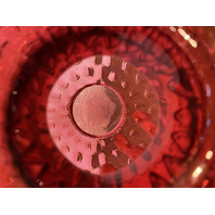 STUNNING LARGE/WIDE VTG FENTON Cranberry Dot Optic Art Glass Vase 11.25"H