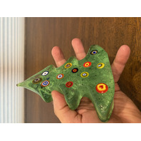 STUNNING MURANO Multicolored MILLEFIORI Christmas Tree Figurine 6.5"H