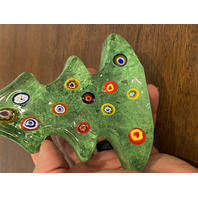 STUNNING MURANO Multicolored MILLEFIORI Christmas Tree Figurine 6.5"H