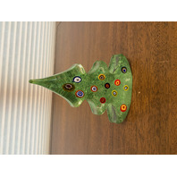 STUNNING MURANO Multicolored MILLEFIORI Christmas Tree Figurine 6.5"H