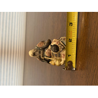 HIGHLY DETAILED VTG Japanese Hand Carved Men On Turtle Netsuke Figurine 2.75"H