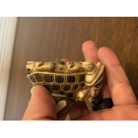 HIGHLY DETAILED VTG Japanese Hand Carved Men On Turtle Netsuke Figurine 2.75"H