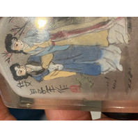 BEAUTIFUL VTG Chinese Reverse PAINTED Snuff Bottle "SHI NU" "JIAZI Year 3.5"H