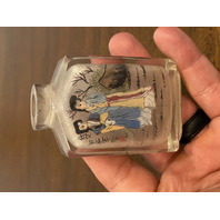 BEAUTIFUL VTG Chinese Reverse PAINTED Snuff Bottle "SHI NU" "JIAZI Year 3.5"H