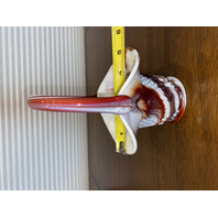 BEAUTIFUL VTG Multicolored Slag Glass UNIQUE DESIGN Basket 7'H