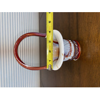 BEAUTIFUL VTG Multicolored Slag Glass UNIQUE DESIGN Basket 7'H